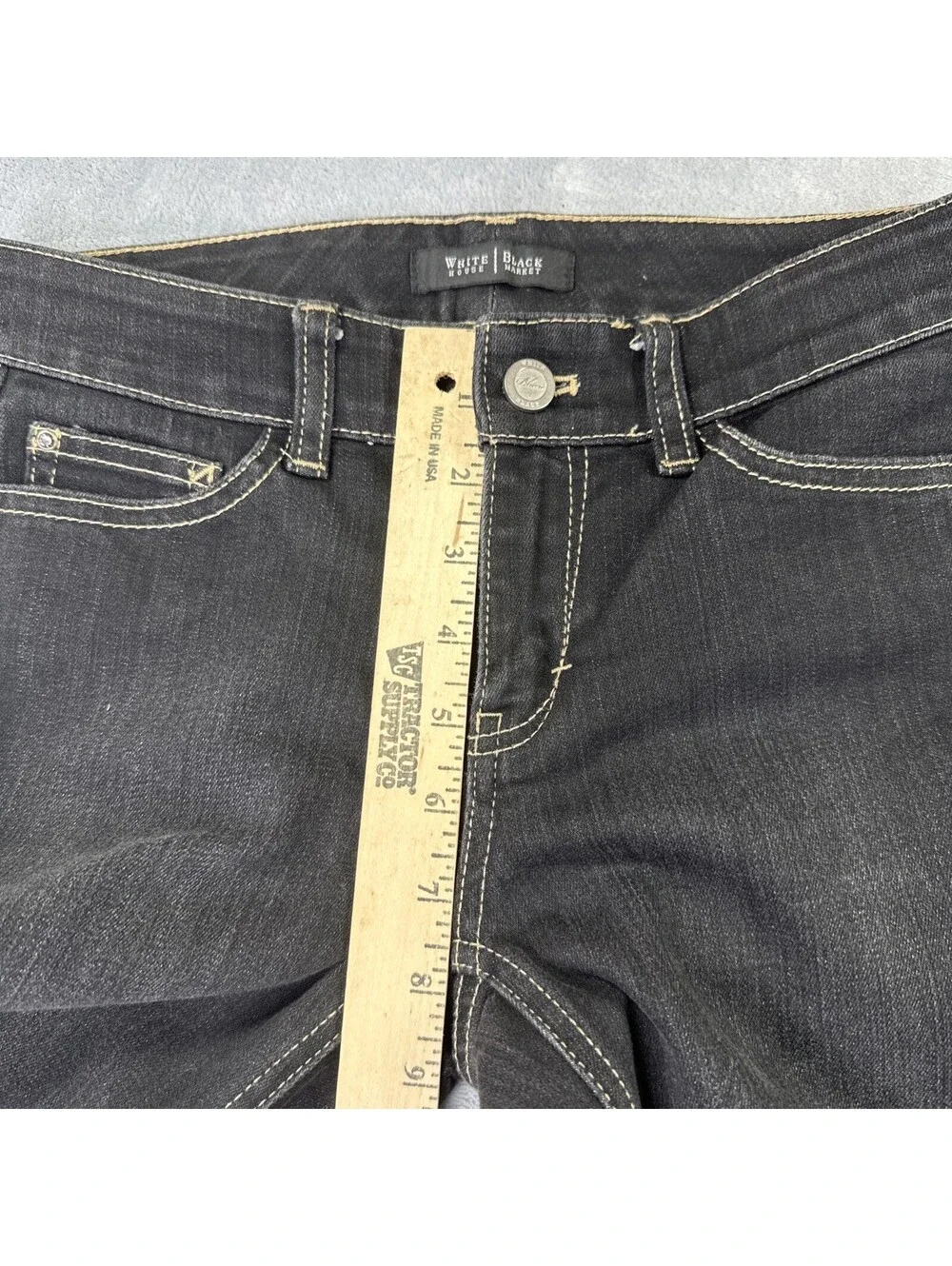 White House Black Market Womens Size 00 Blanc Capri Crop Leg Jeans Black Denim